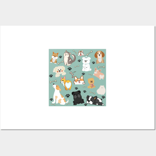 Cute Dog Themed Pattern #3 Posters and Art